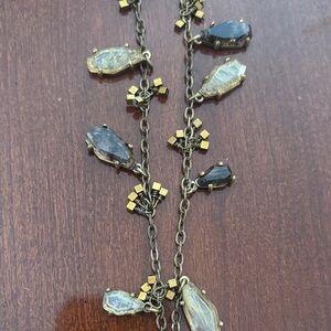 Elegant Gold and Black Stone Necklace